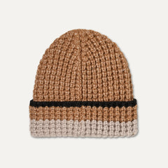 Men's Waffle Stripe Beanie - CHESTNUT MULTI