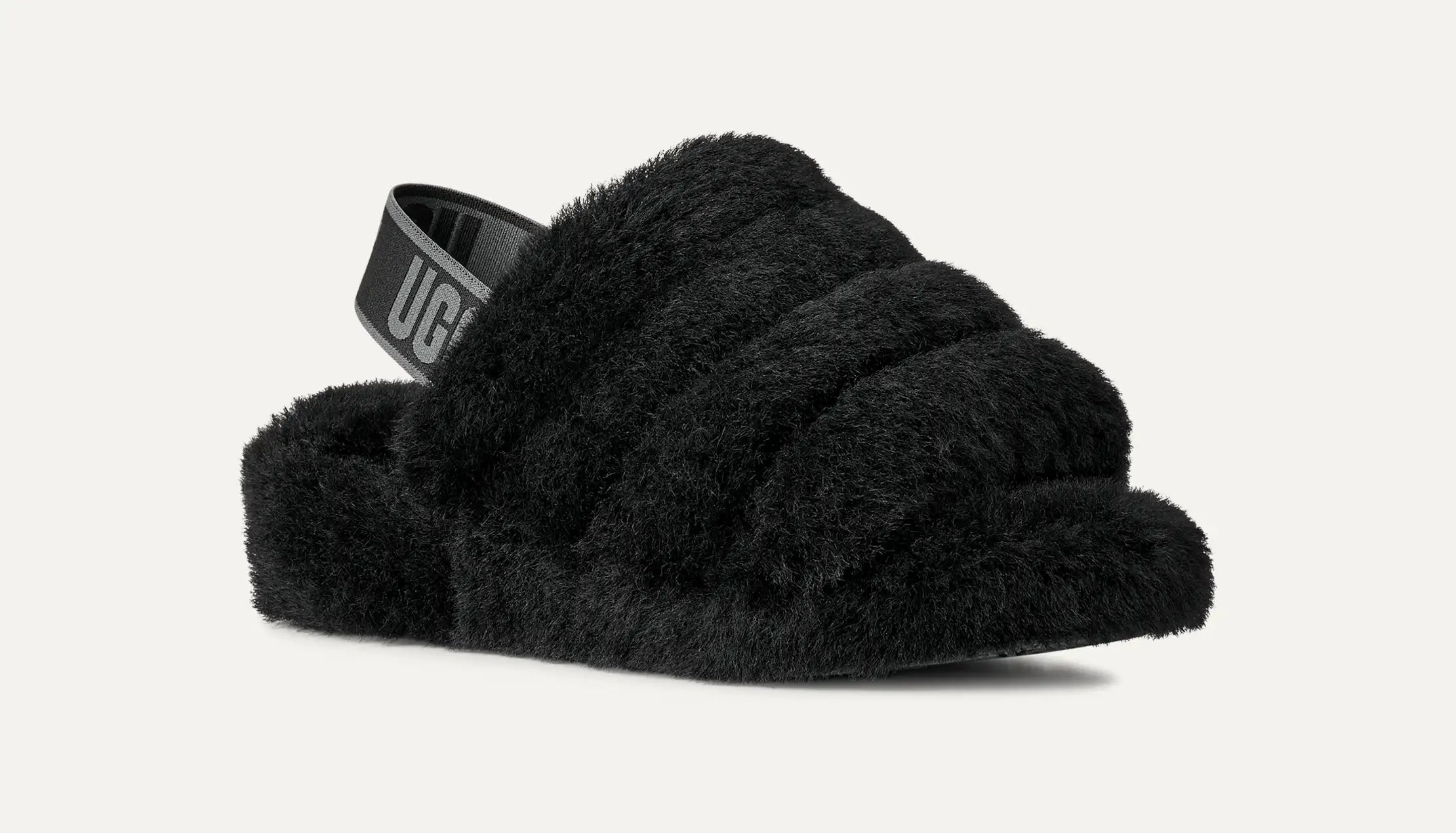 Women's Fluff Yeah Slide - BLACK / DARK SHADOW