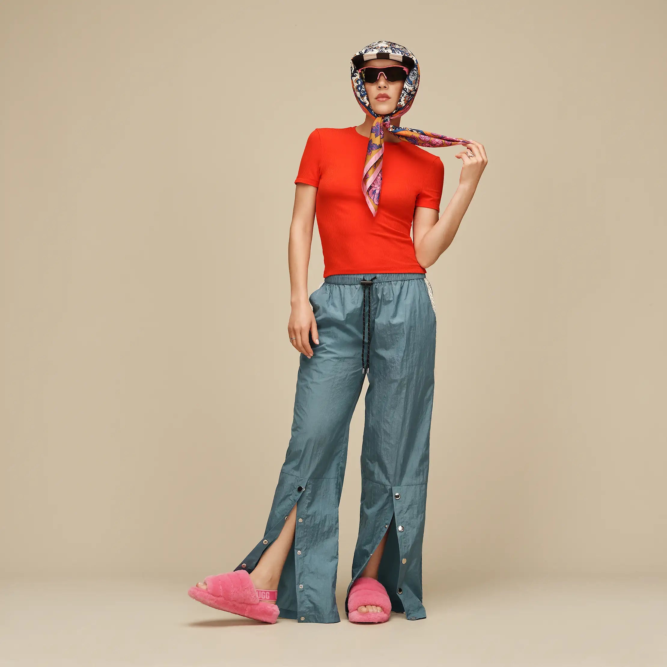 Women's Fluff Yeah Slide - DEEP CORAL / SACHET PINK