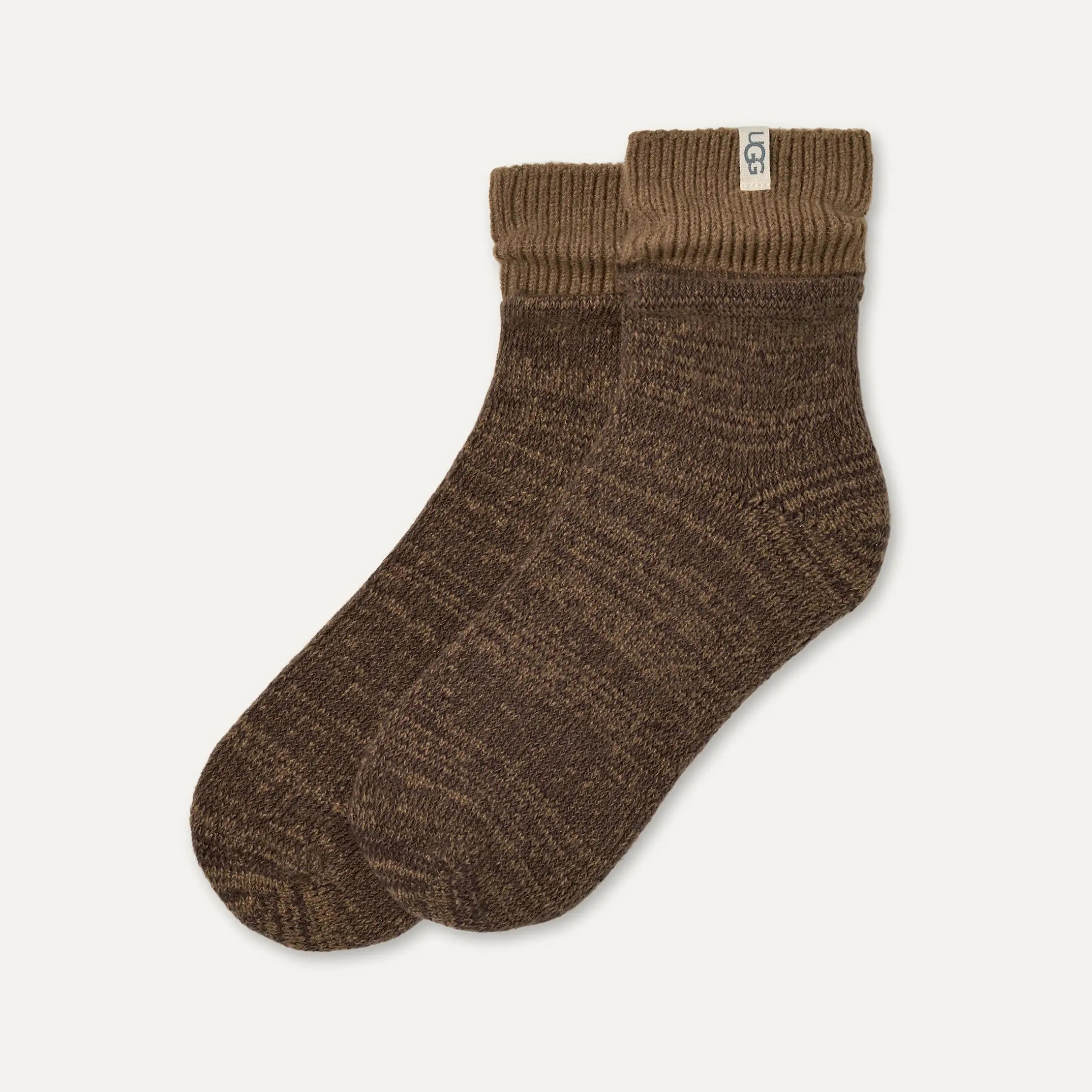 Women's Rib Knit Slouchy Quarter - COFFEE GROUNDS