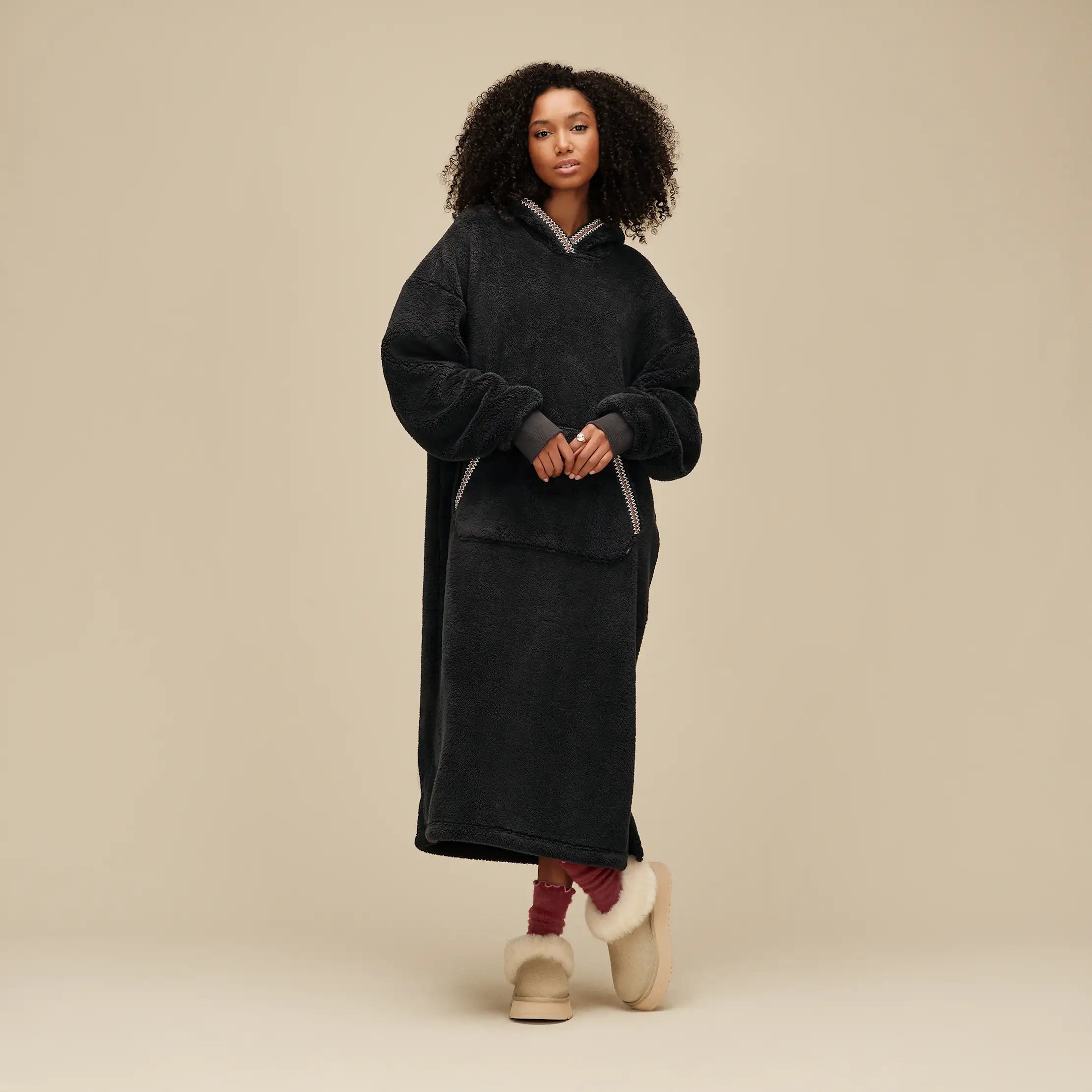 All Gender UGGfluff Oversized Hoodie - BLACK