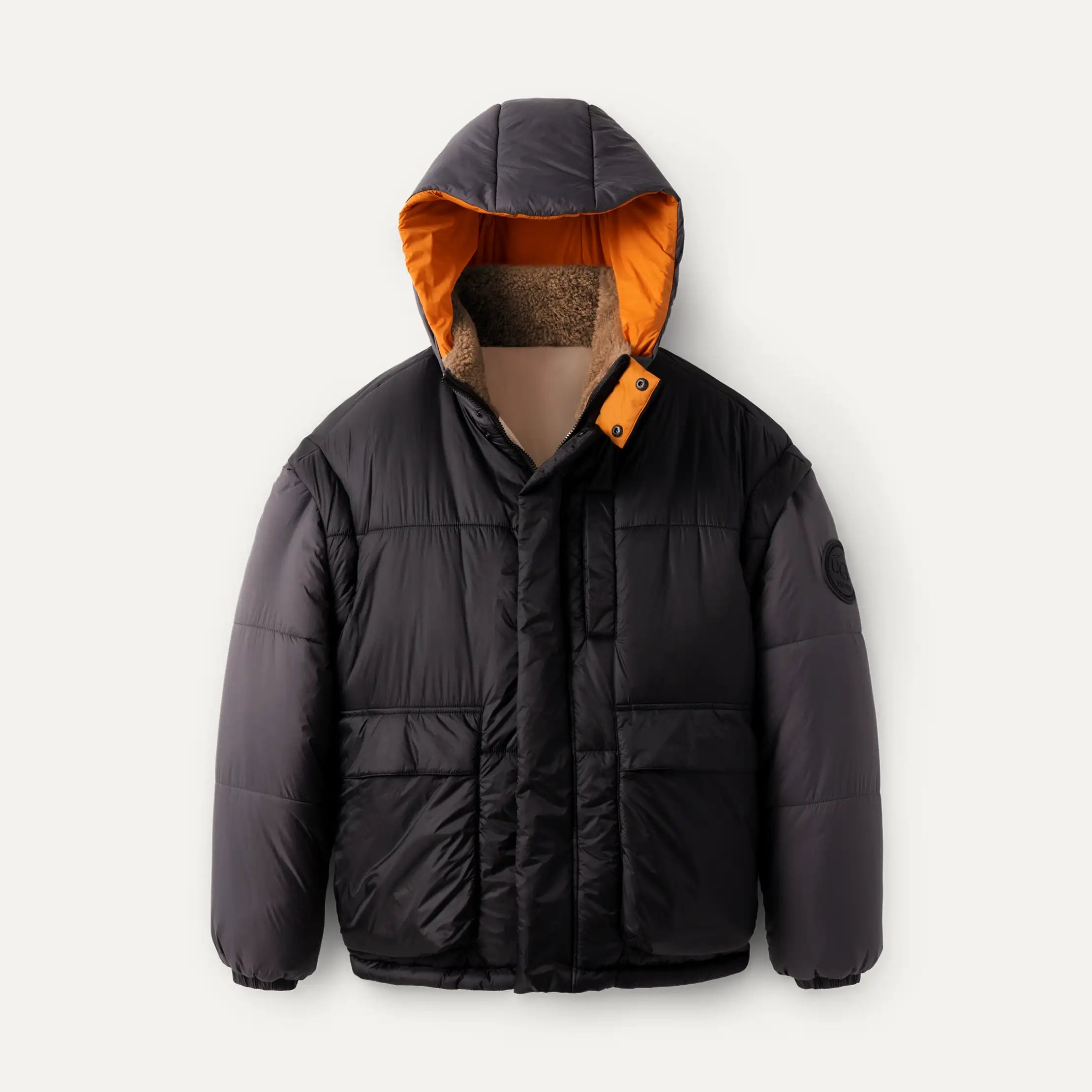 All Gender Kristian Conv Puffer Coat - BLACK / CREAM