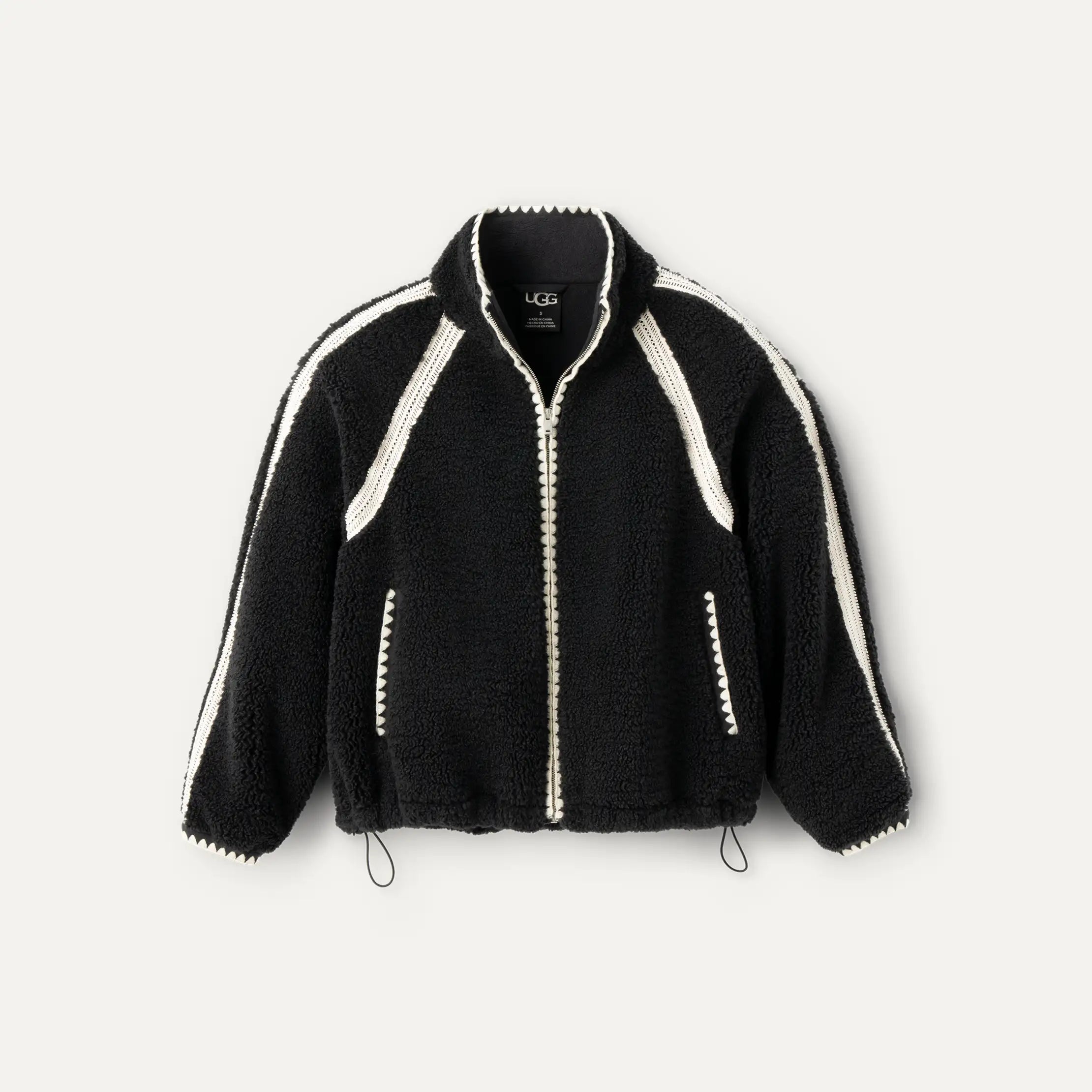 Women's Nikia Crochet UGGfluff Jacket - BLACK