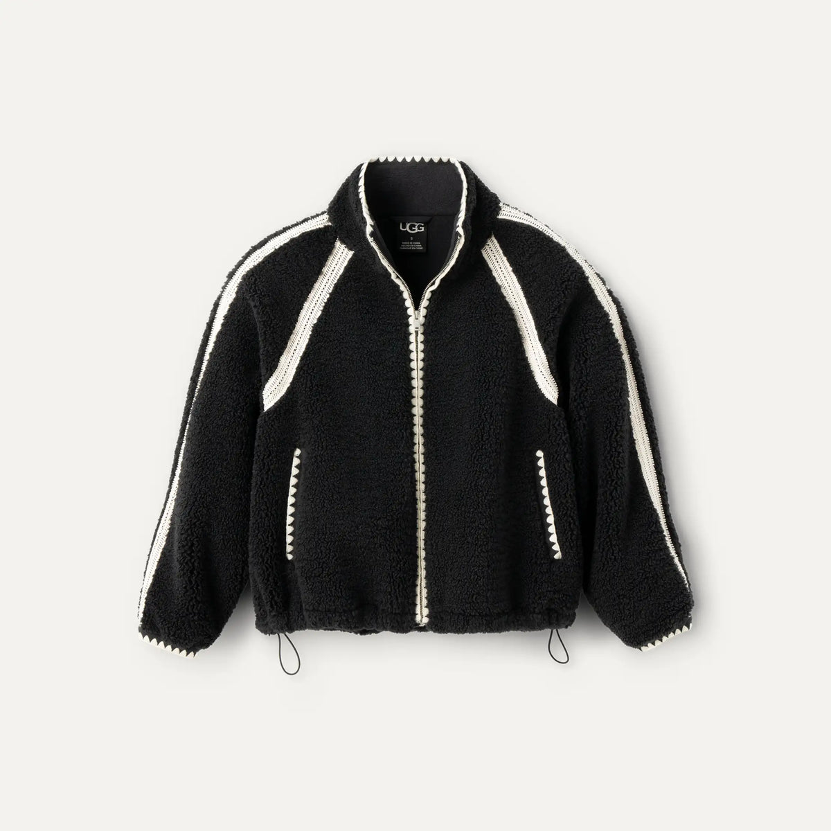 Women's Nikia Crochet UGGfluff Jacket - BLACK