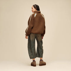 Women's Nikia Crochet UGGfluff Jacket - CHESTNUT