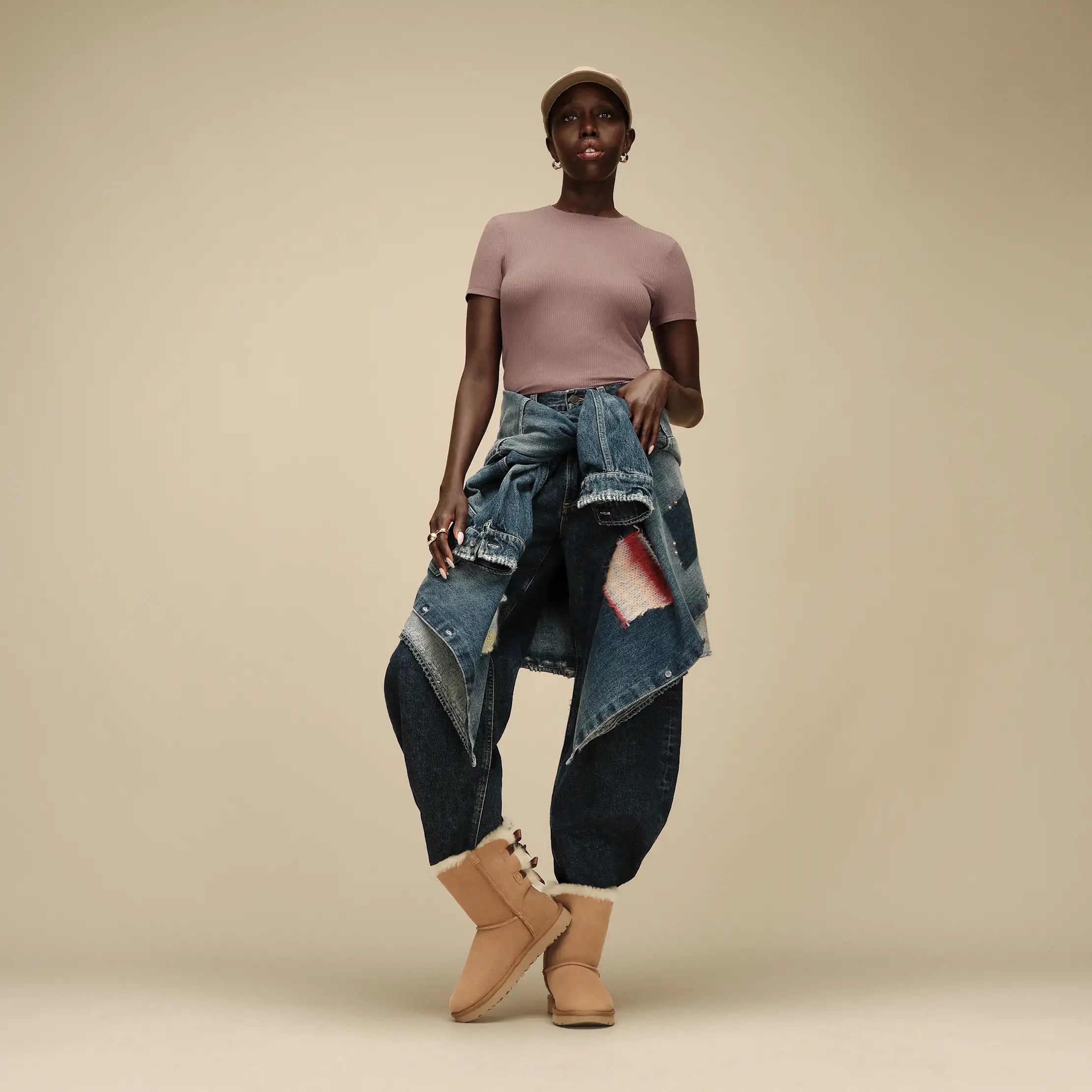 Women's Miriam Baby Tee Rib - ALLSPICE