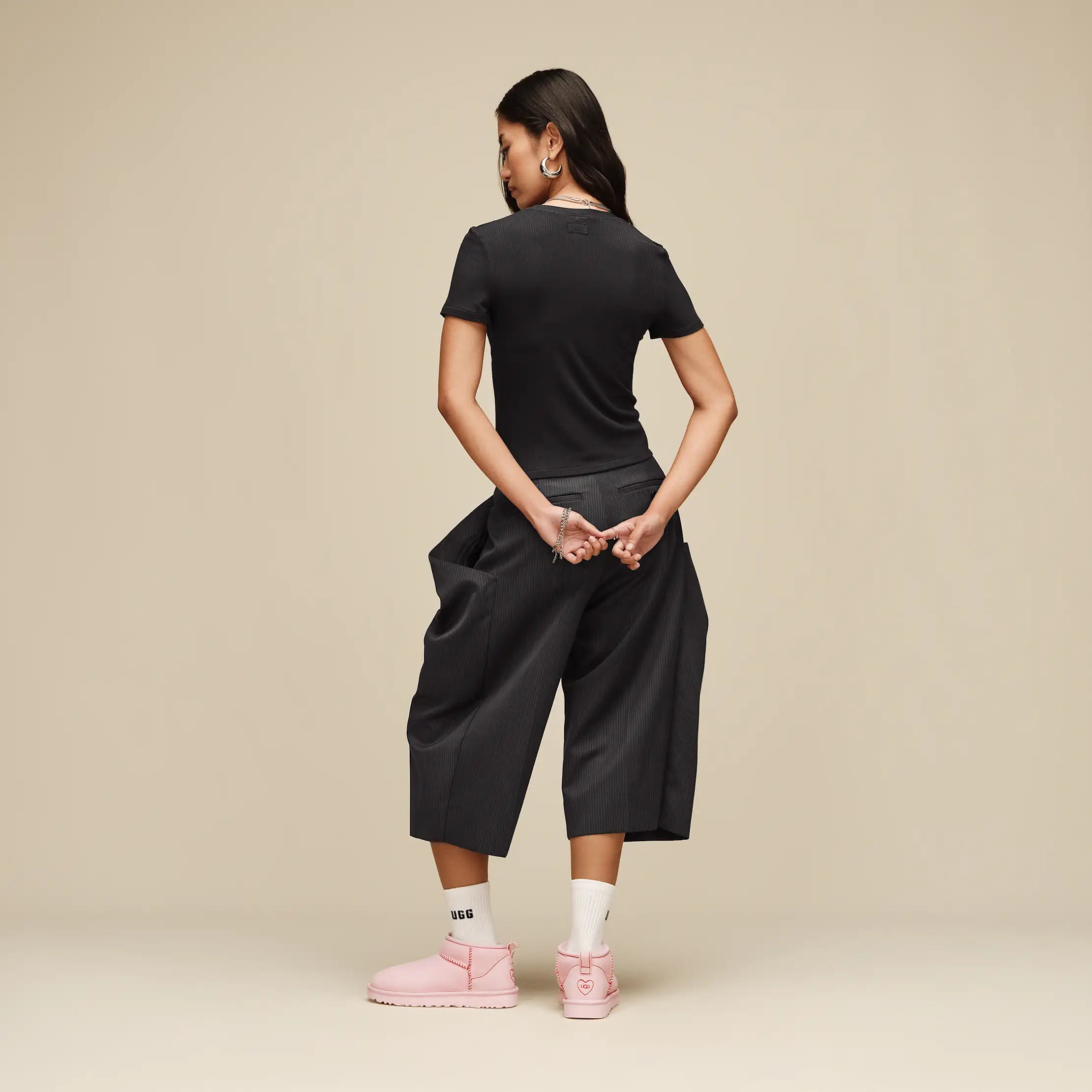 Women's Miriam Baby Tee Rib - BLACK