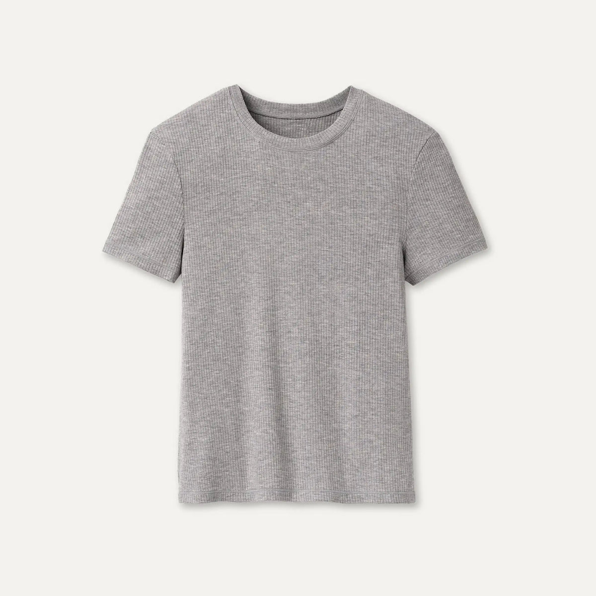 Women's Miriam Baby Tee Rib - GREY HEATHER