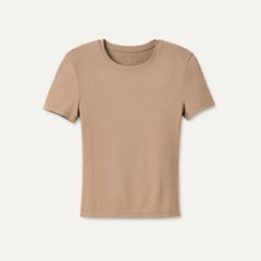Women's Miriam Baby Tee Rib - SILVER TAUPE