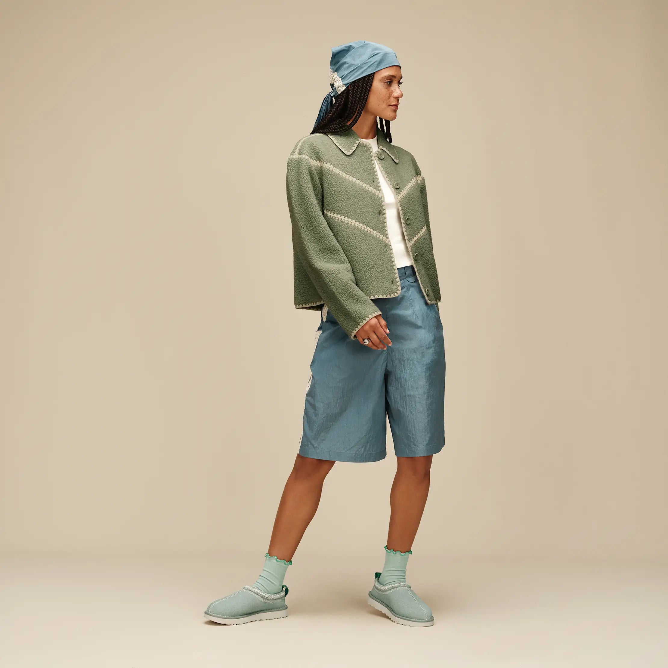 Ellison UGGfluff Shell Jacket - GREEN FOG HEATHER
