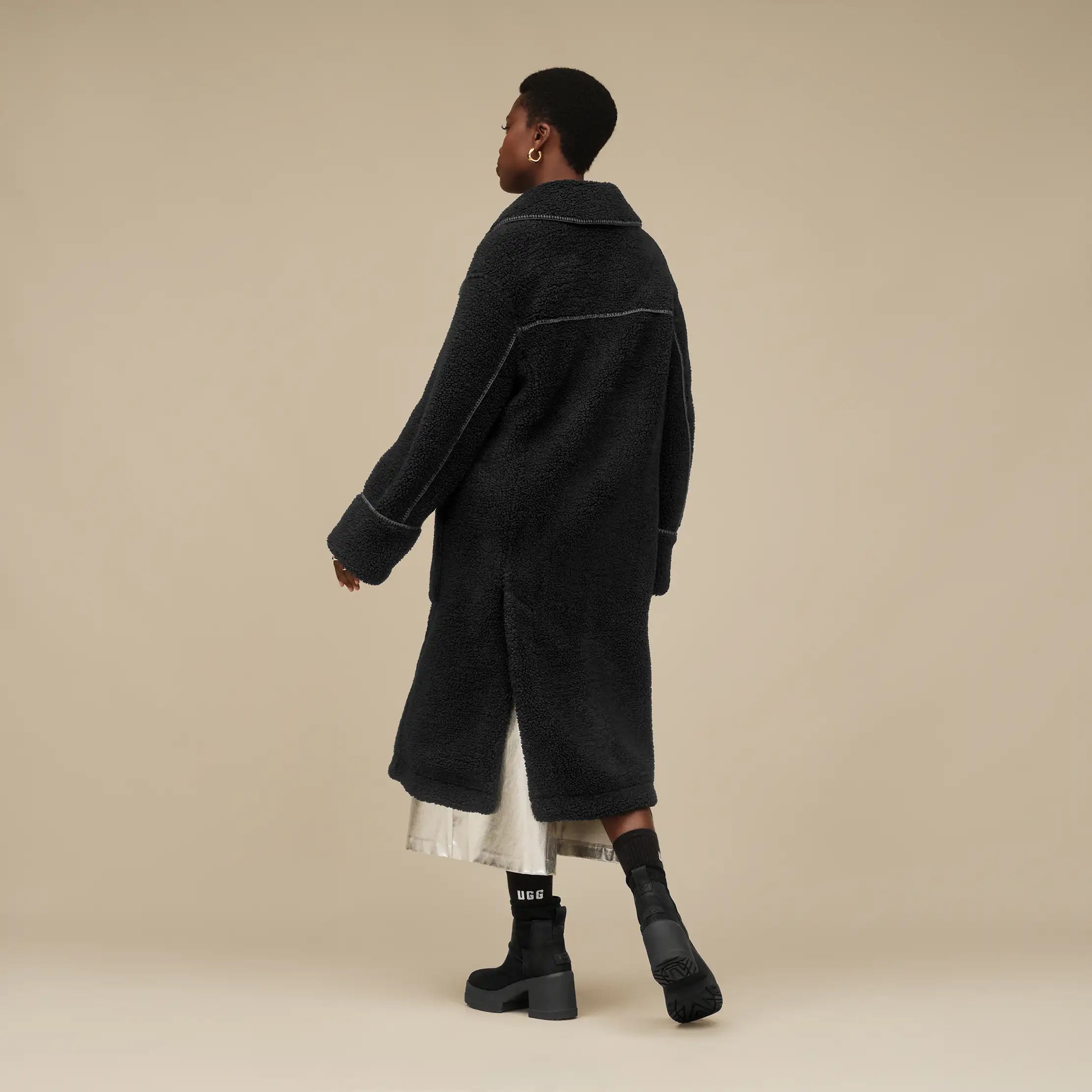 Women's Sema UGGfluff Coat - BLACK