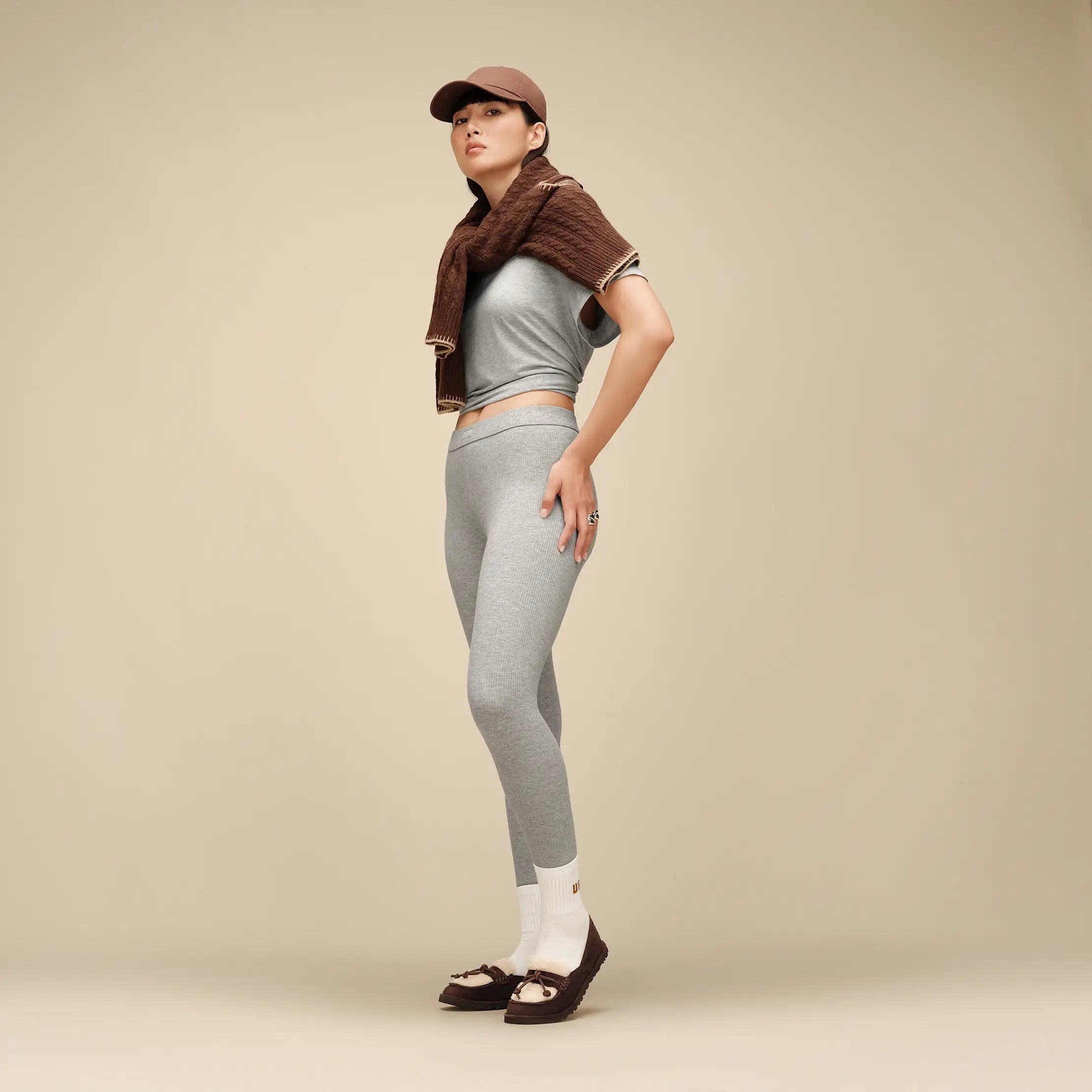 Women's Paloma Legging II Rib - GREY HEATHER