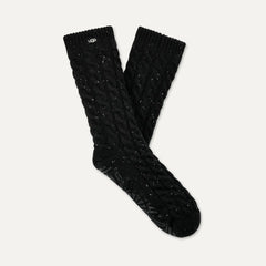 Women's Elowyn Cable Knit Fleece Lined - BLACK CONFETTI