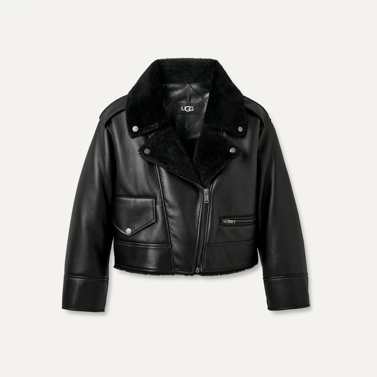 Women's Finnian LuxeFluff Moto Jacket - BLACK