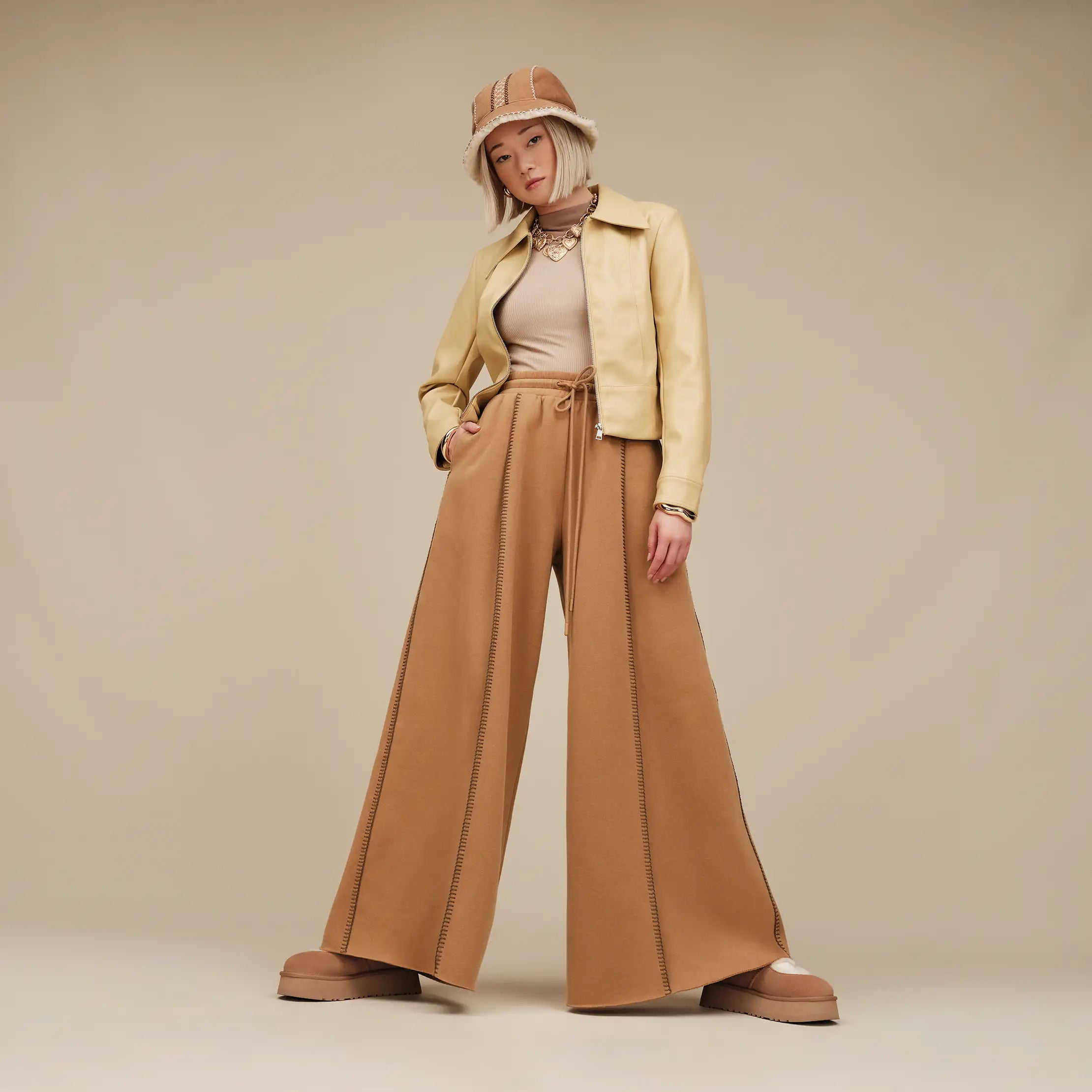 Women's Classic Wide Leg Pant - CHESTNUT