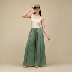 Women's Classic Wide Leg Pant - GREEN STONE