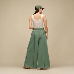 Women's Classic Wide Leg Pant - GREEN STONE