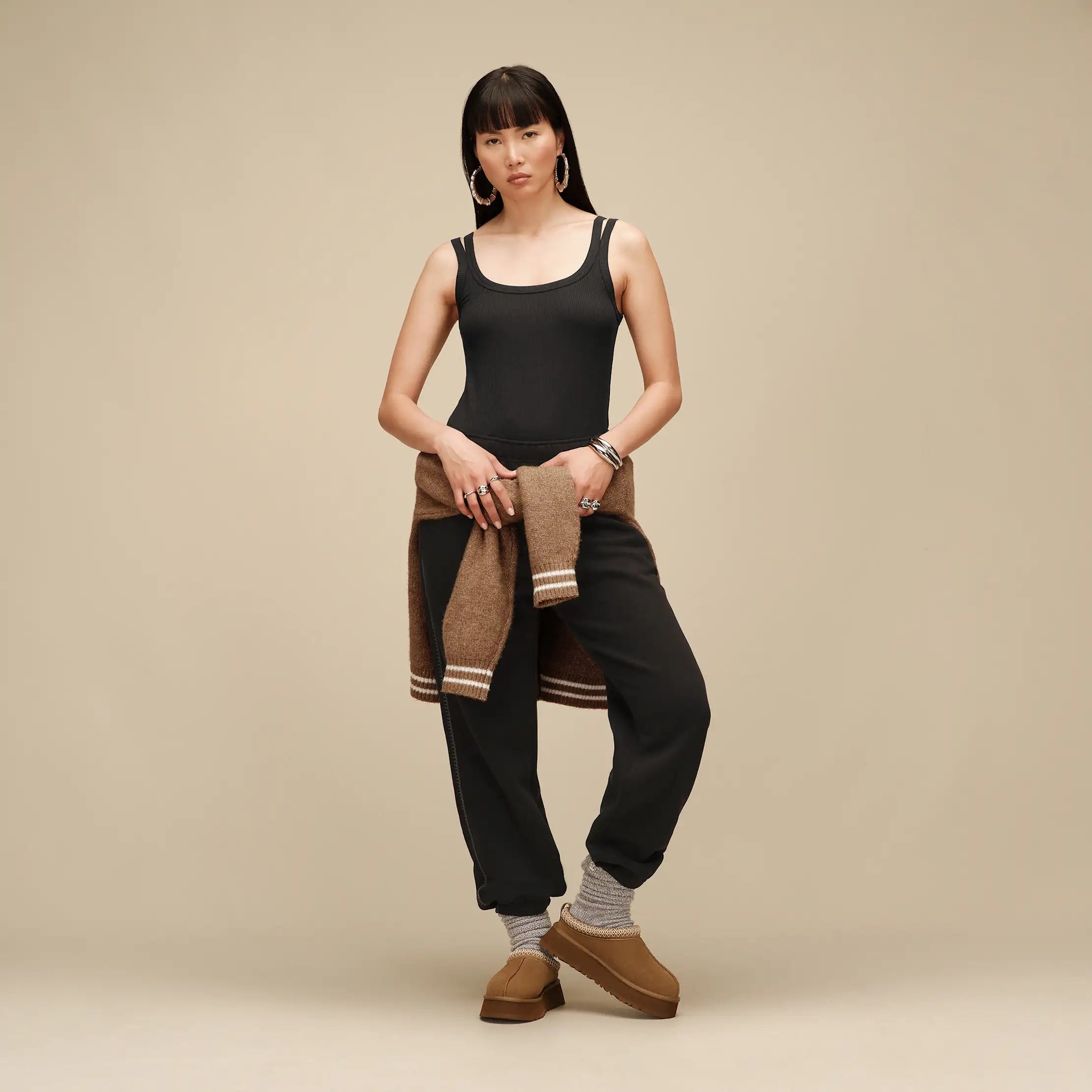 Women's Nael Tank Rib - BLACK