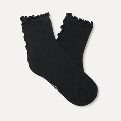 Women's Karsyn Lettuce Edge Quarter II - BLACK