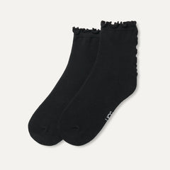 Women's Karsyn Lettuce Edge Quarter II - BLACK
