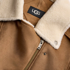 Women's Finnian LuxeFluff Moto Jacket - CHESTNUT
