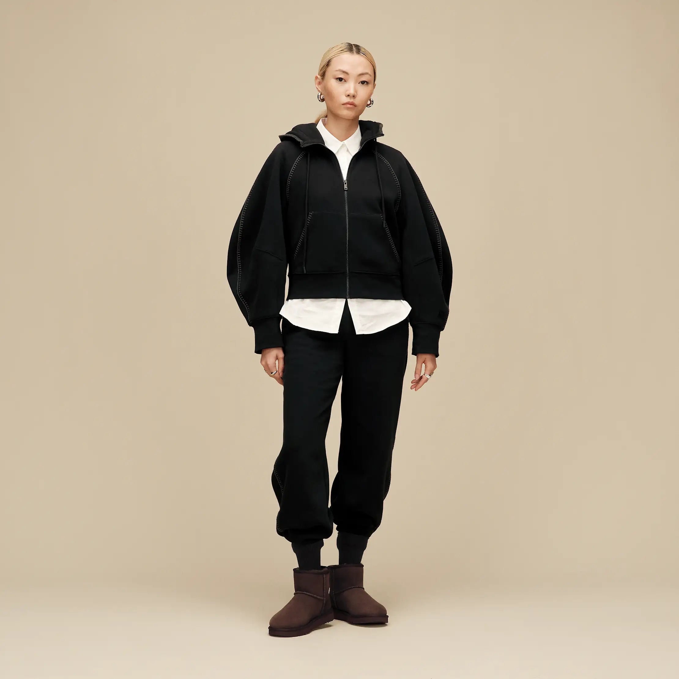 Women's Classic Full-Zip Hoodie - BLACK