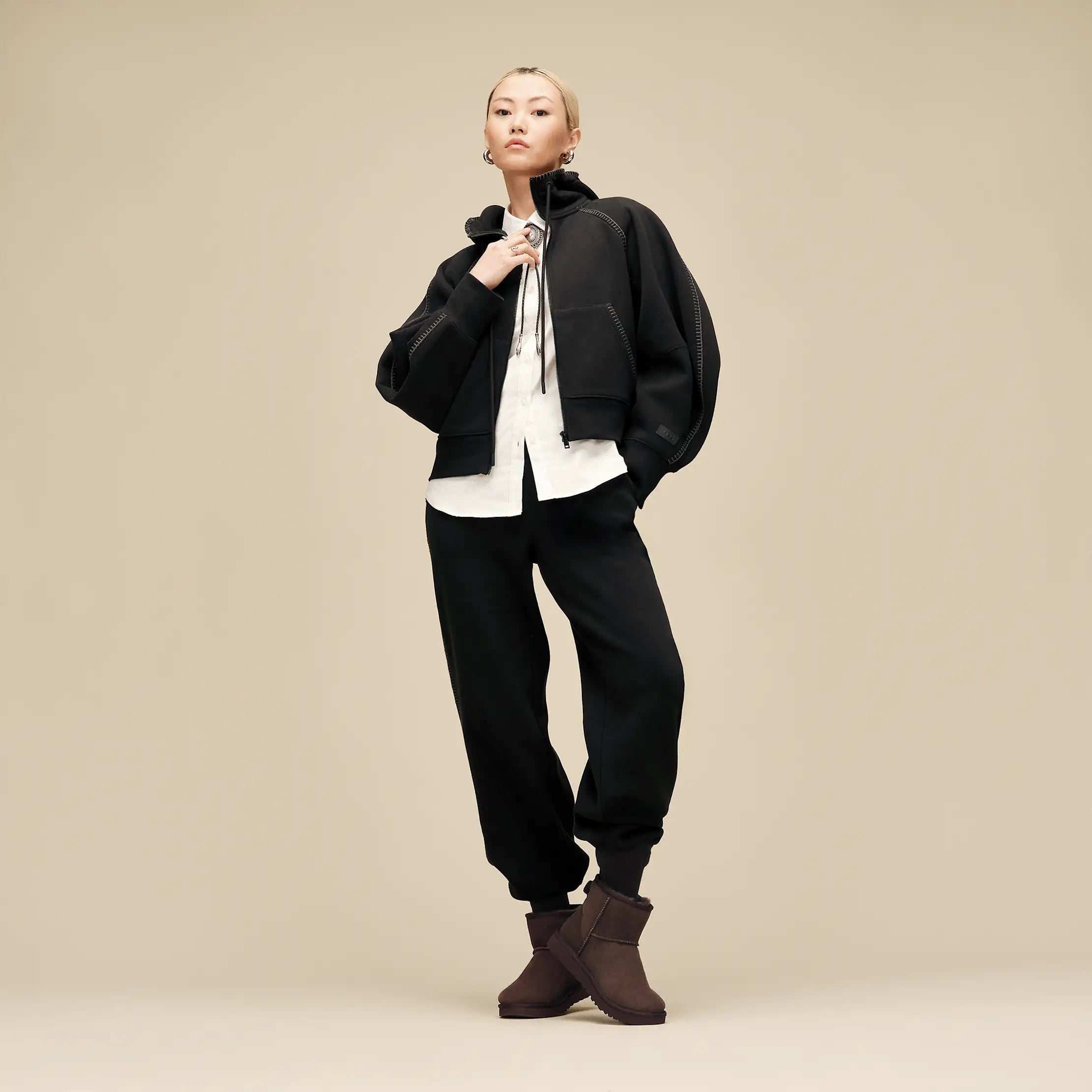 Women's Classic Full-Zip Hoodie - BLACK