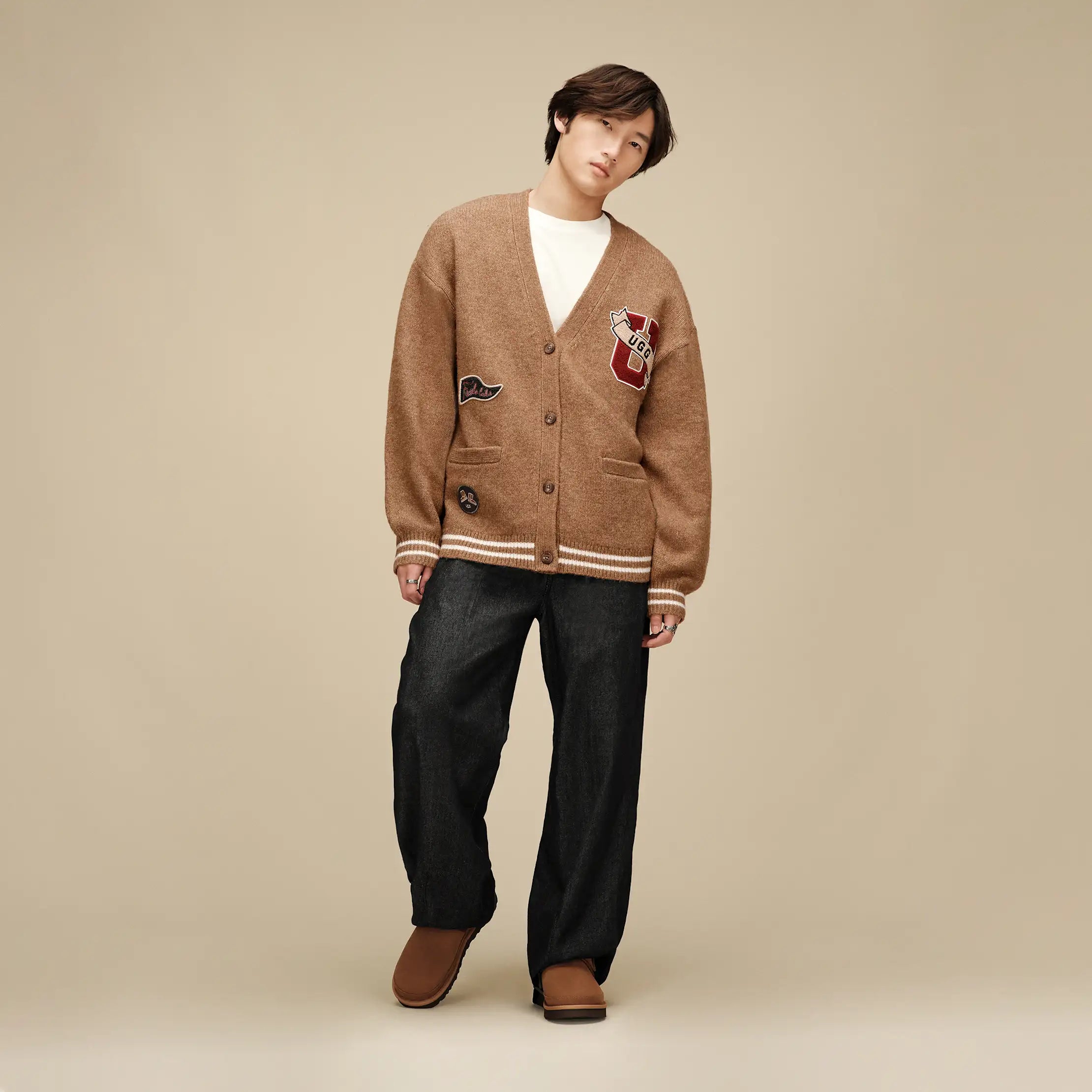 All Gender UGG Retro Cardigan - COFFEE GROUNDS HEATHER