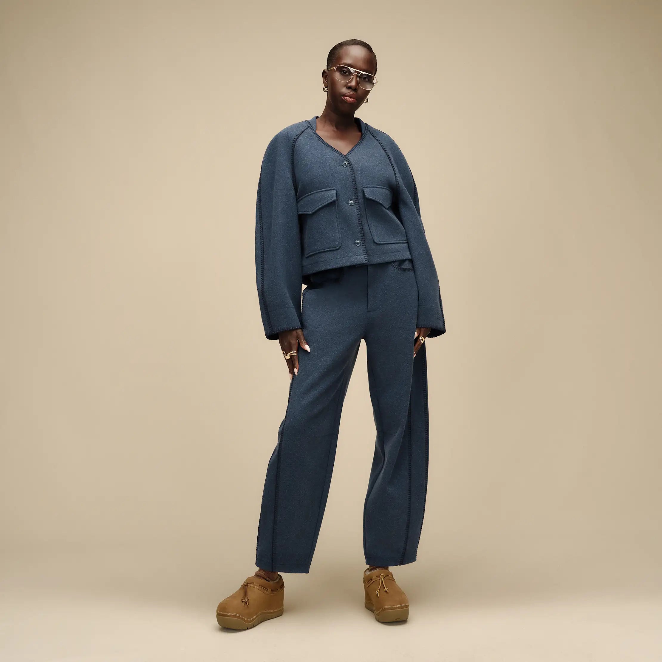 Women's Rina Button-Up Top - INDIGO HEATHER