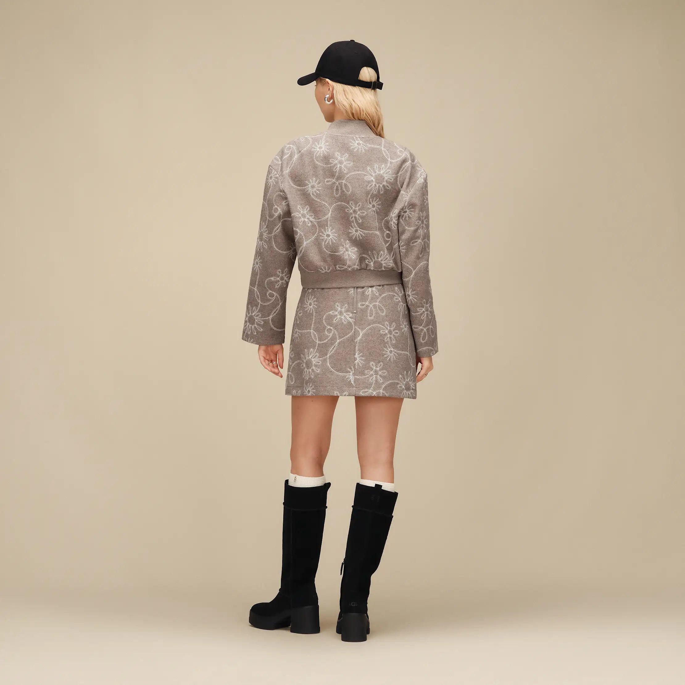 Women's Botanic Embroidered Jacket - OYSTER HEATHER