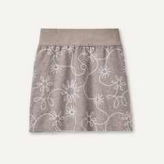 Women's Botanic Embroidered Skirt - OYSTER HEATHER