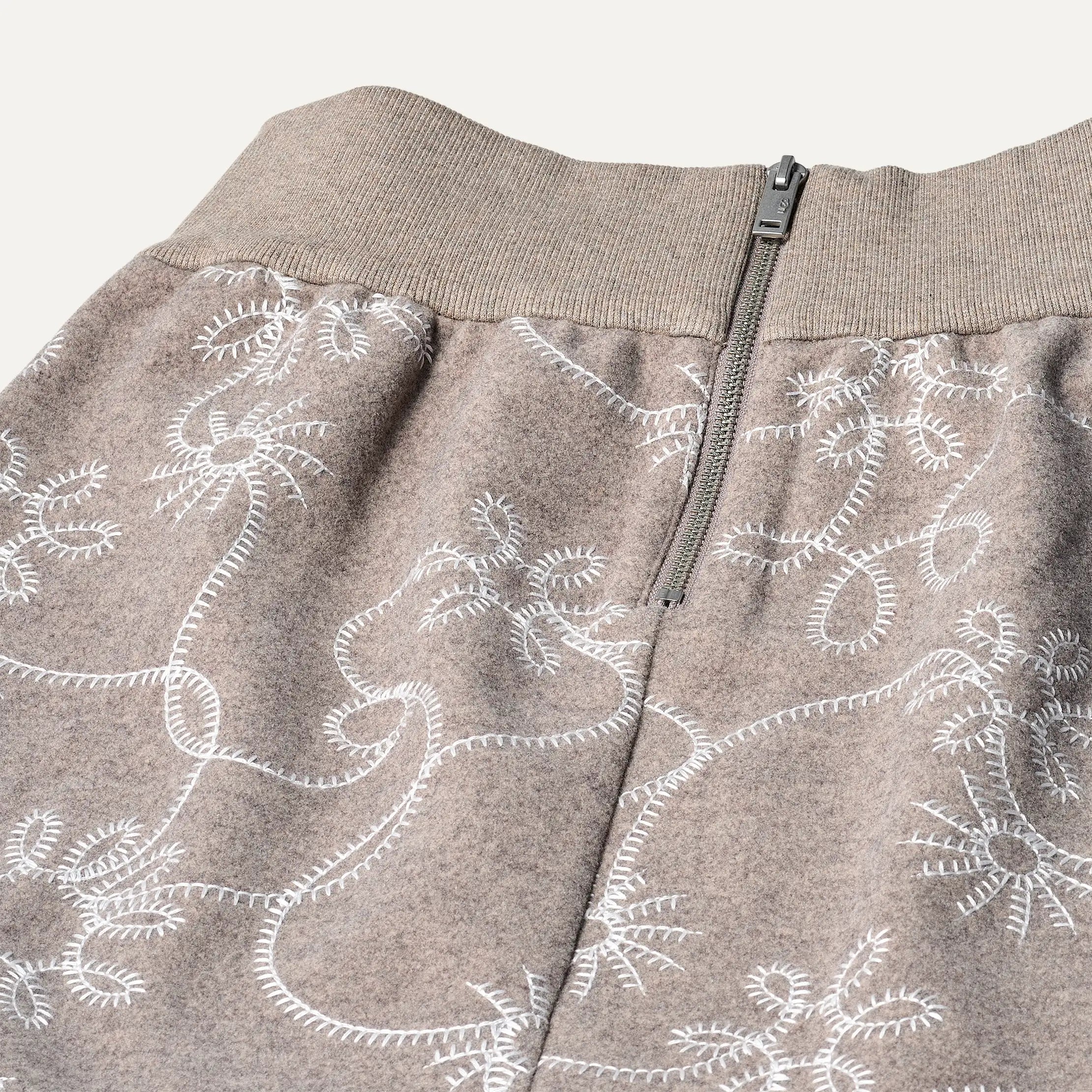 Women's Botanic Embroidered Skirt - OYSTER HEATHER