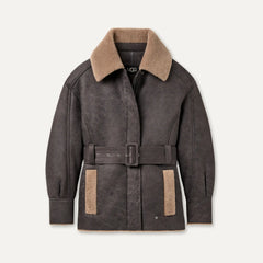 Women's Ensily Belted Jacket - OBSIDIAN