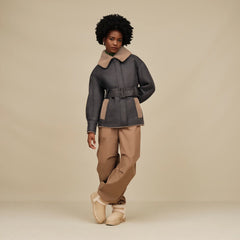Women's Ensily Belted Jacket - OBSIDIAN