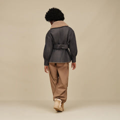 Women's Ensily Belted Jacket - OBSIDIAN