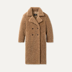 Women's Gertrude Long Teddy Coat II - SAND