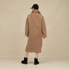Women's Gertrude Long Teddy Coat II - SAND