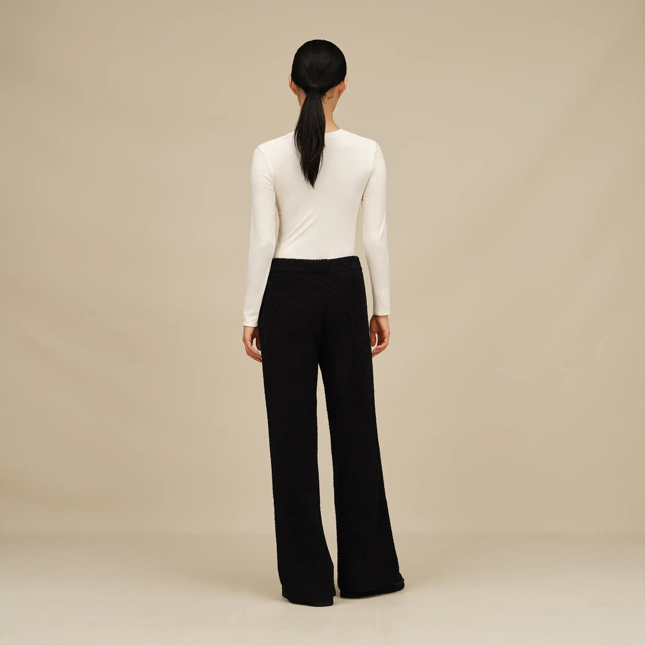 Women's Couria Straight-Leg Rib Pant - BLACK