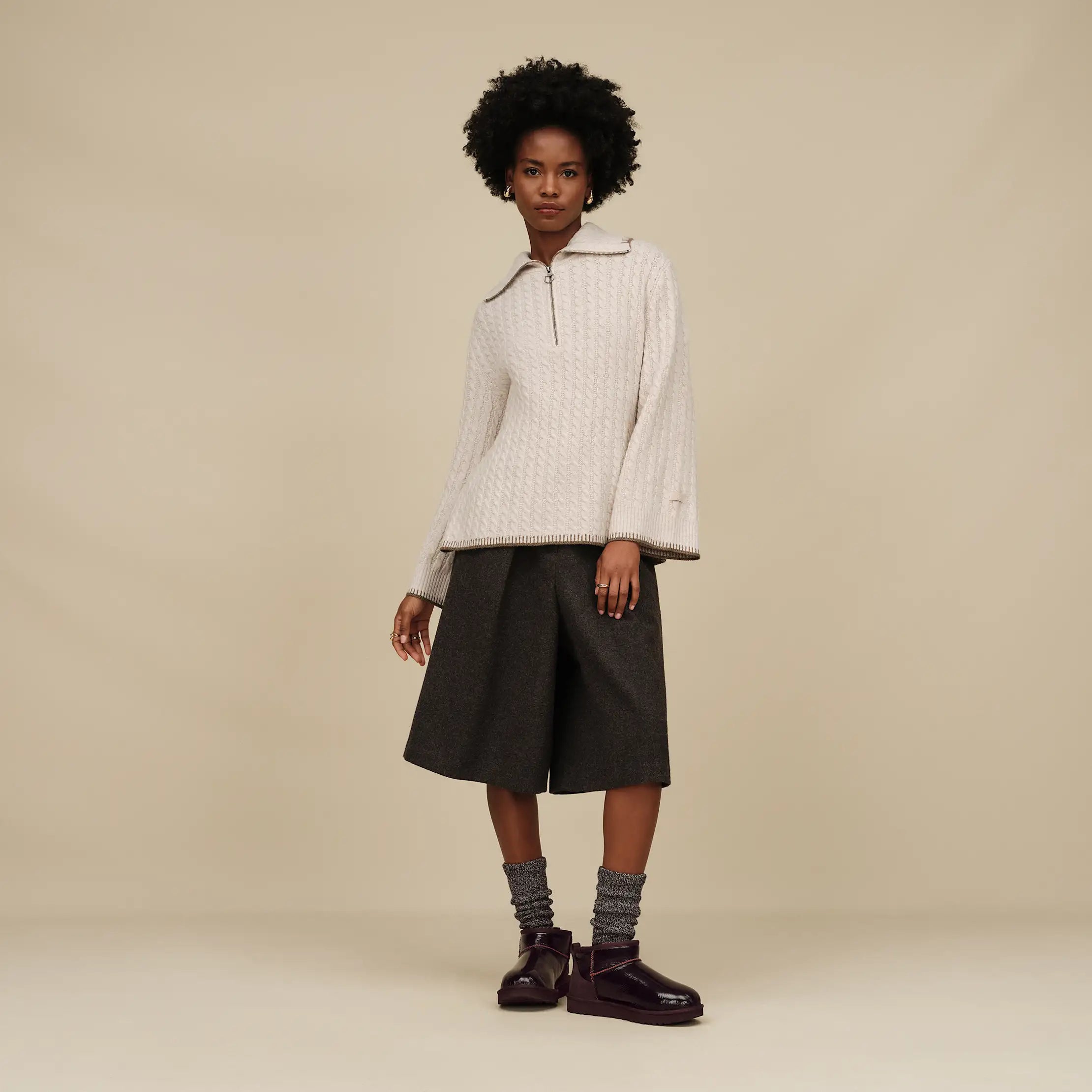 Women's Rylynn Quarter-Zip Sweater - OATMEAL HEATHER