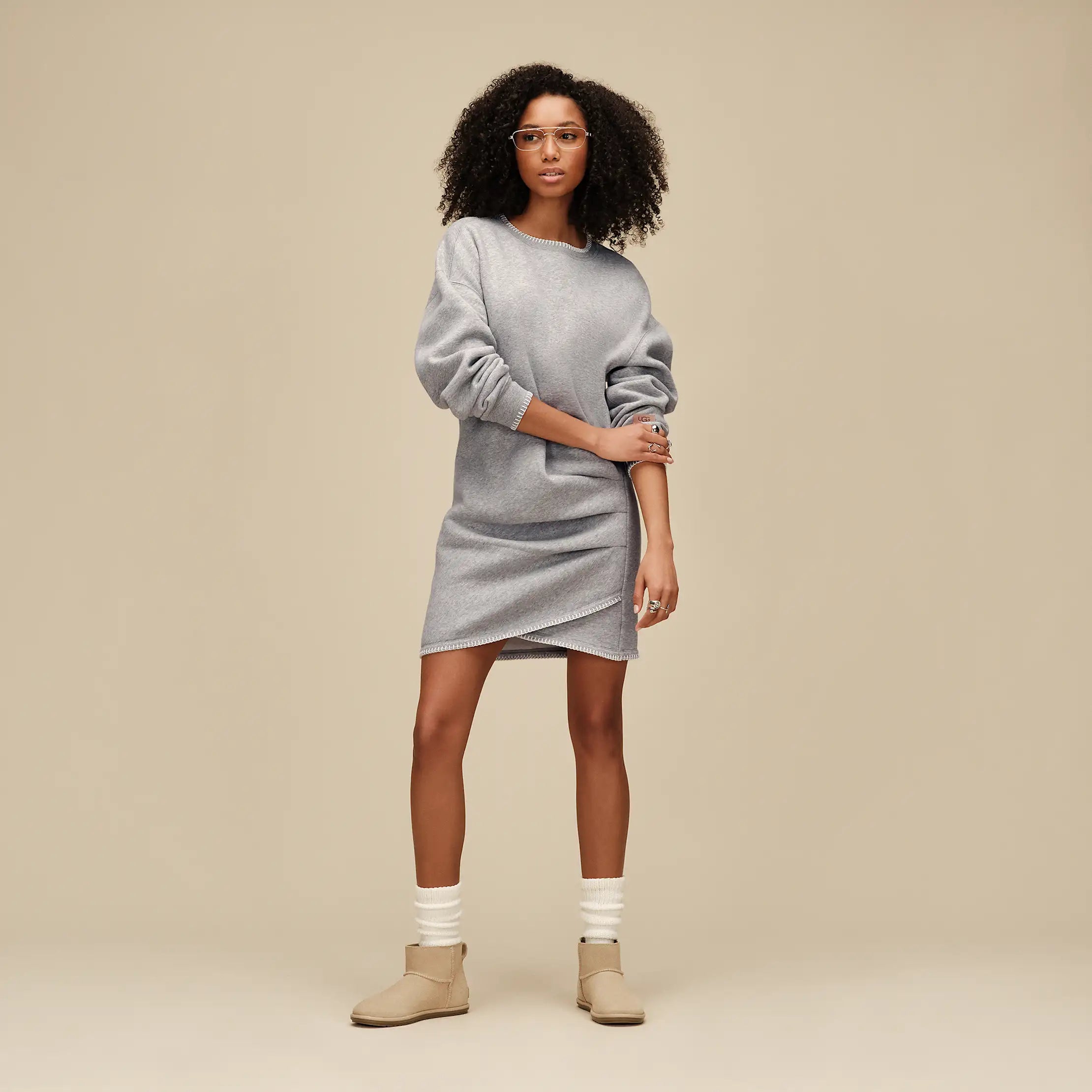 Women's Classic Tulip Mini Dress - GREY HEATHER