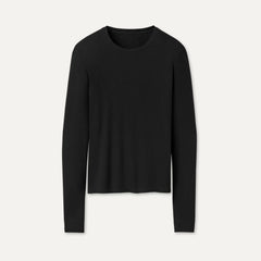 Women's Aidelene Long Sleeve Rib Tee - BLACK