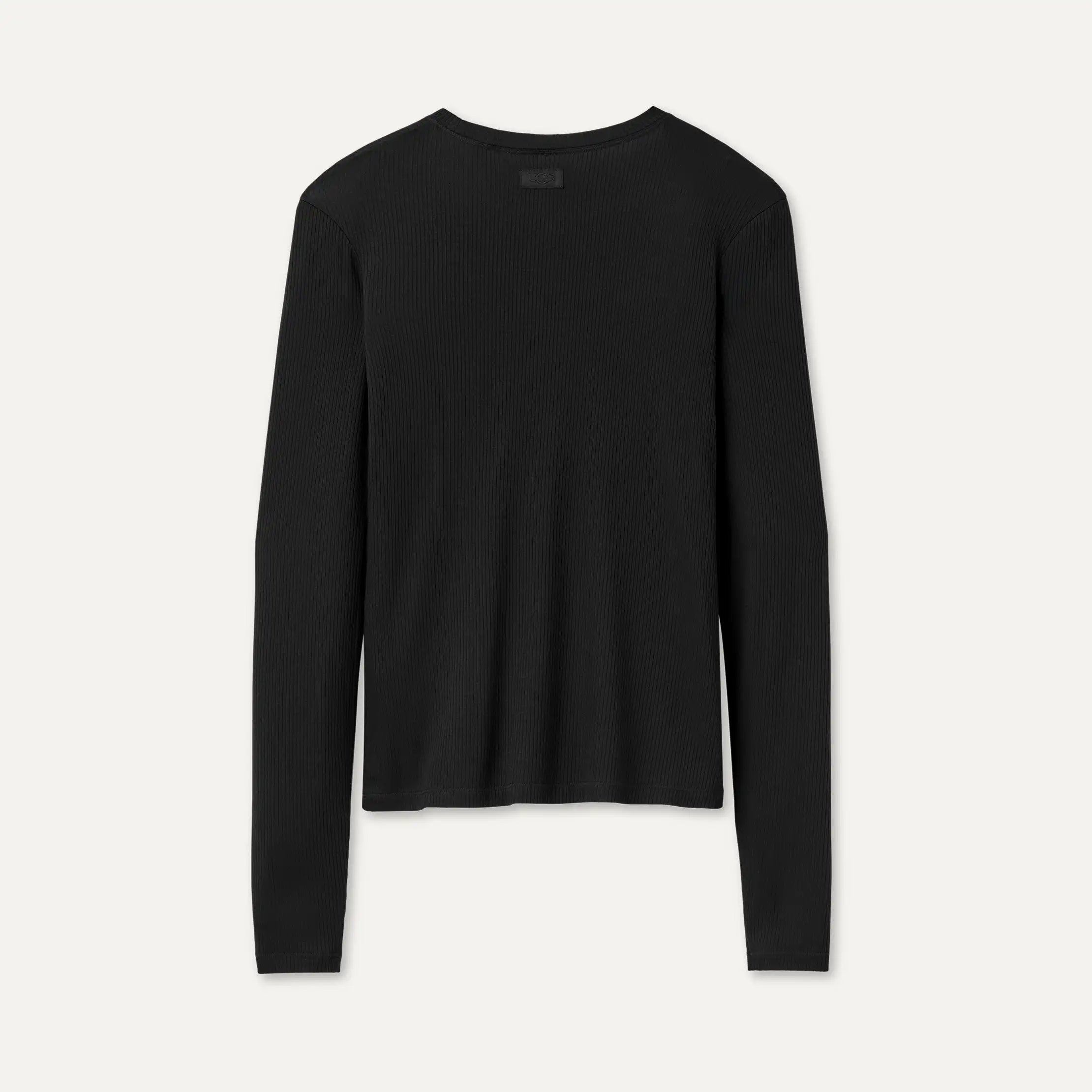 Women's Aidelene Long Sleeve Rib Tee - BLACK