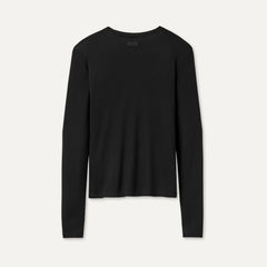 Women's Aidelene Long Sleeve Rib Tee - BLACK