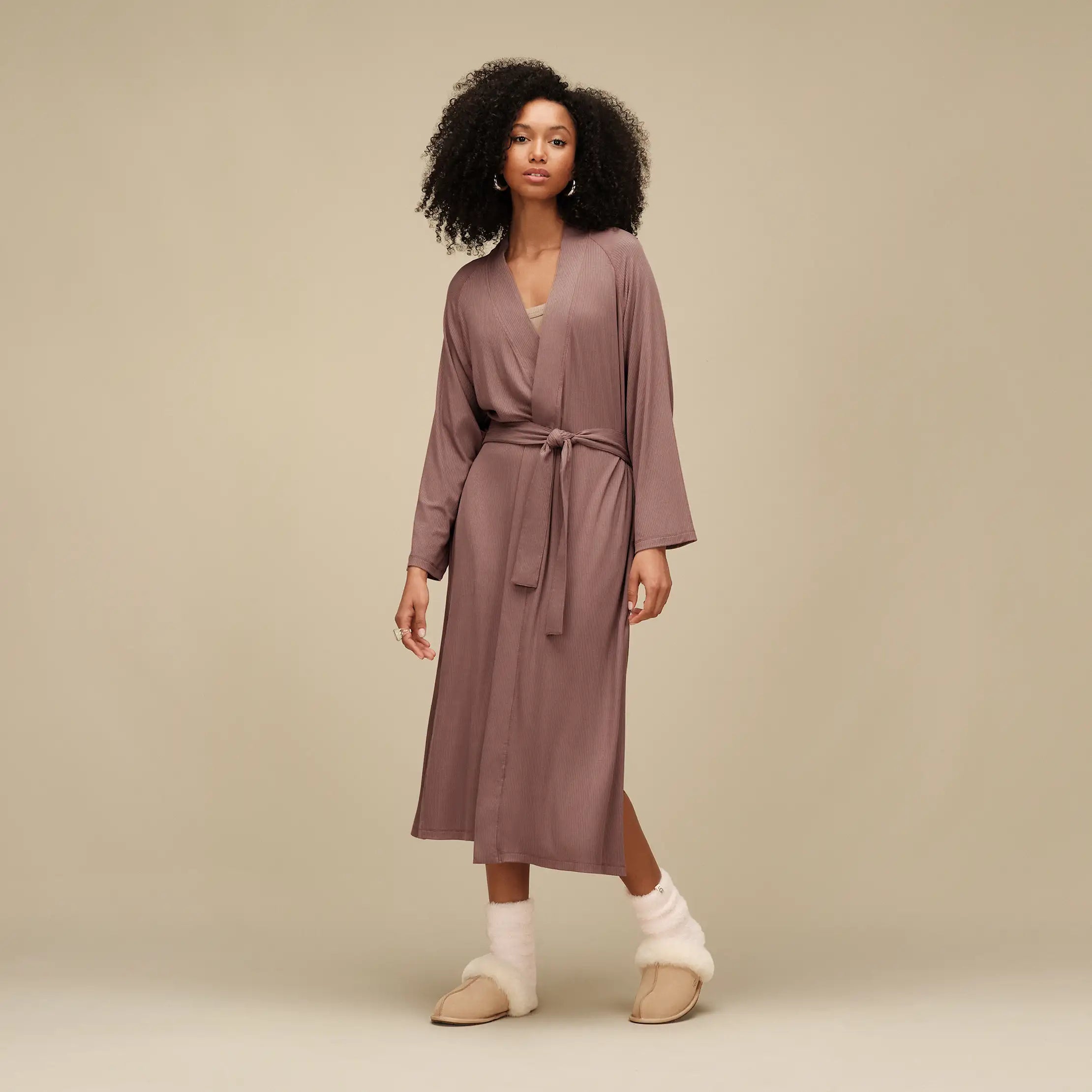 Women's Myra Rib Robe - ALLSPICE