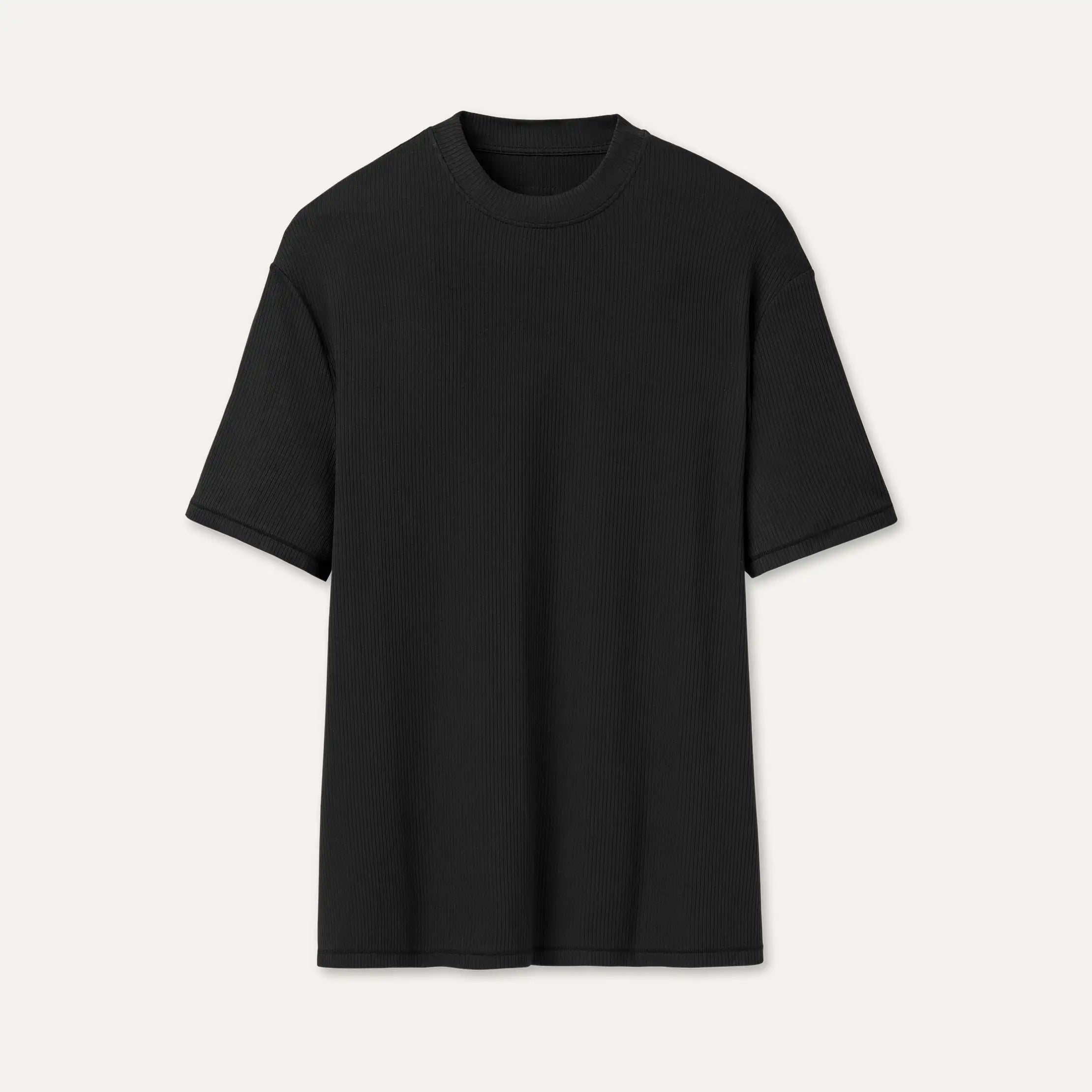 Women's Amarys Relaxed Rib Tee - BLACK