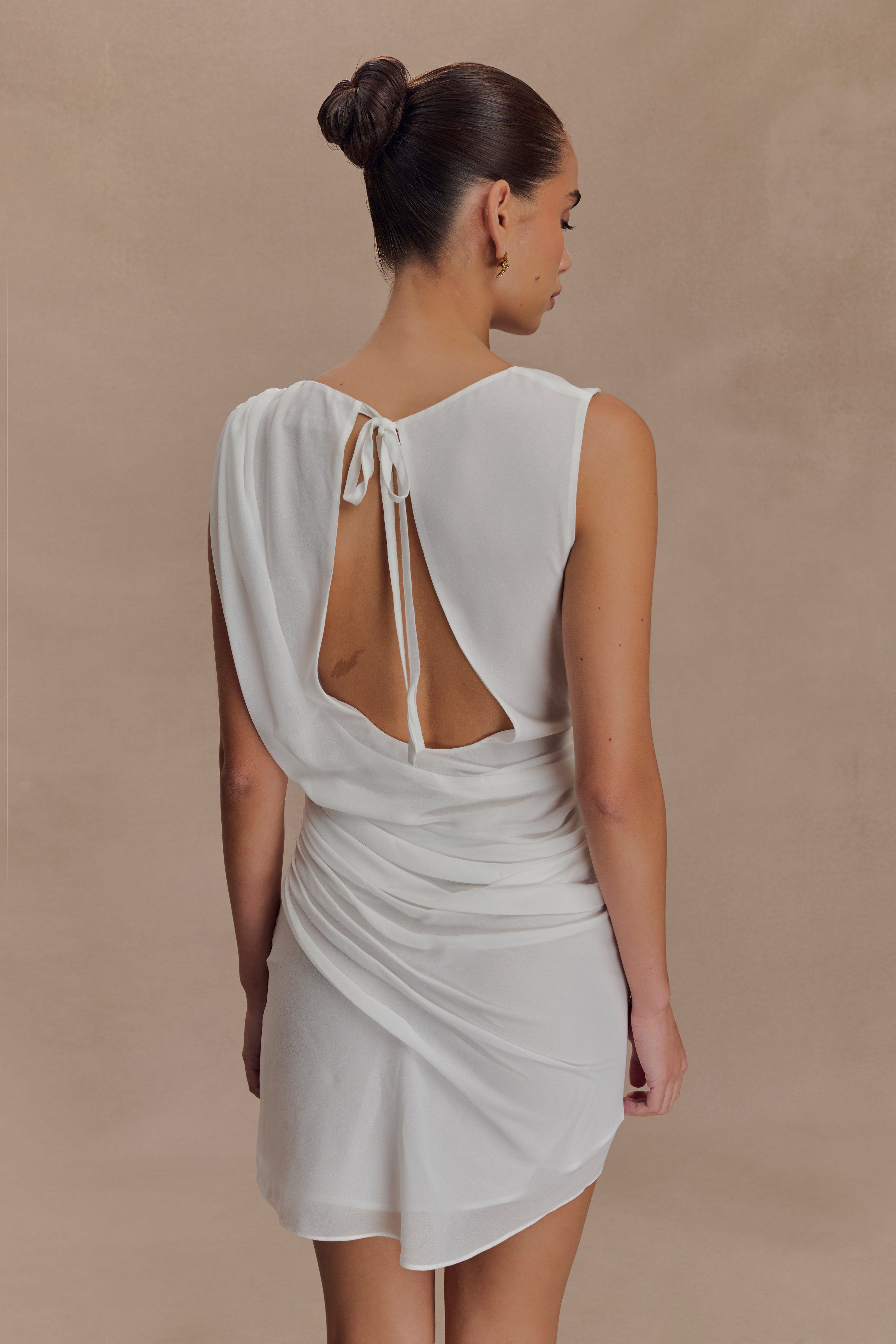 Oria Chiffon Mini Dress - White