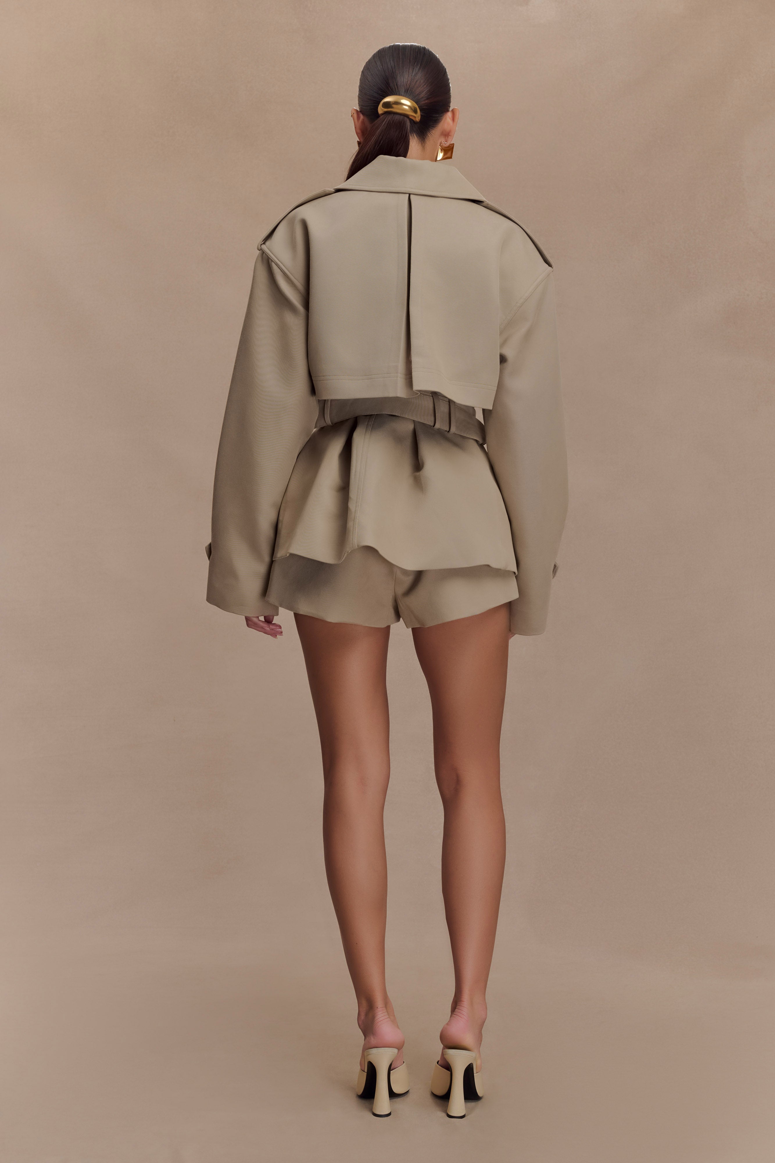 Alden Short Trench Jacket - Pebble