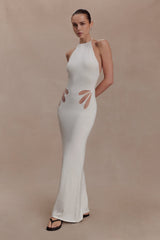 Brock Knit Halter Maxi Dress - White