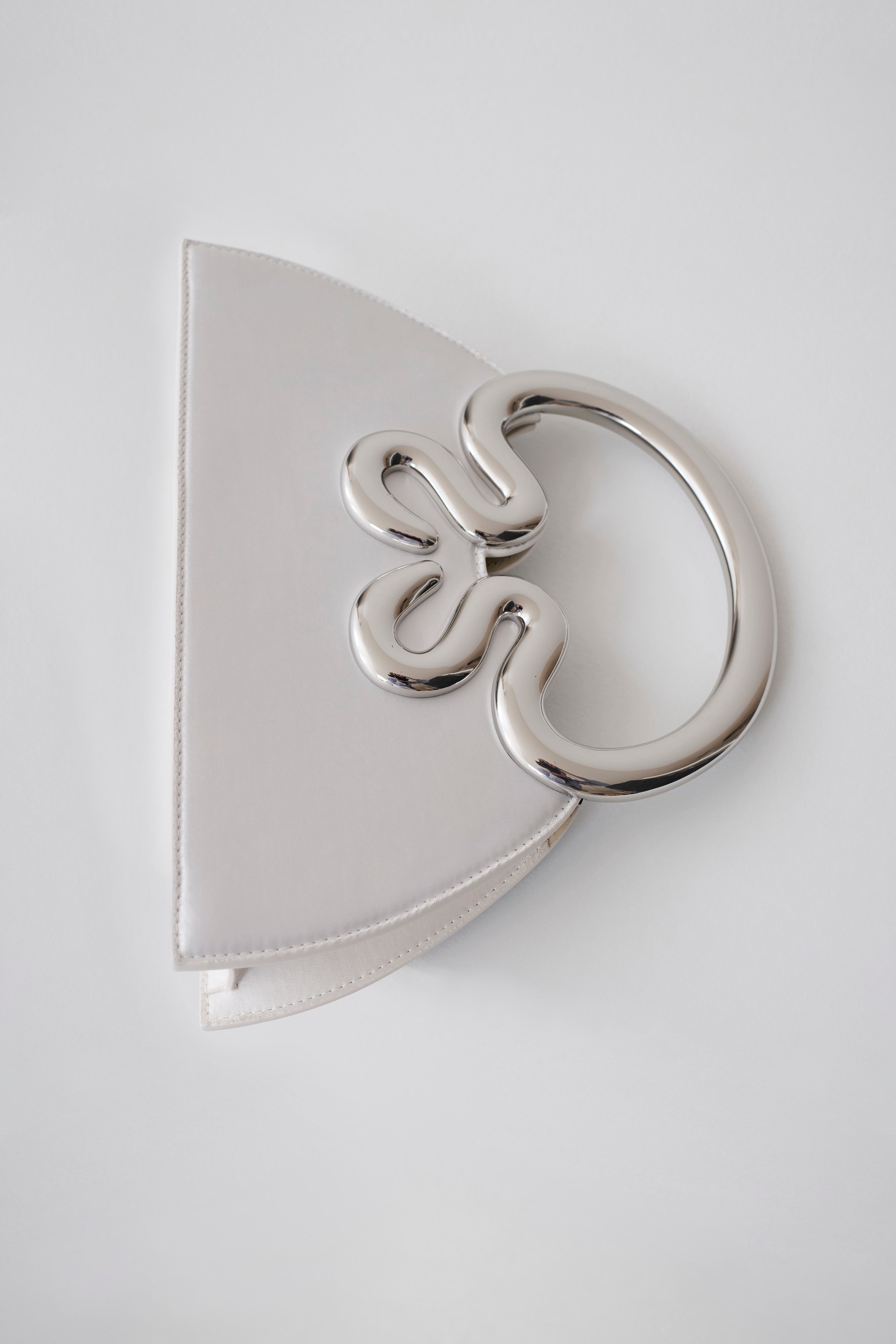 Elianne Satin Frame Clutch Bag - White