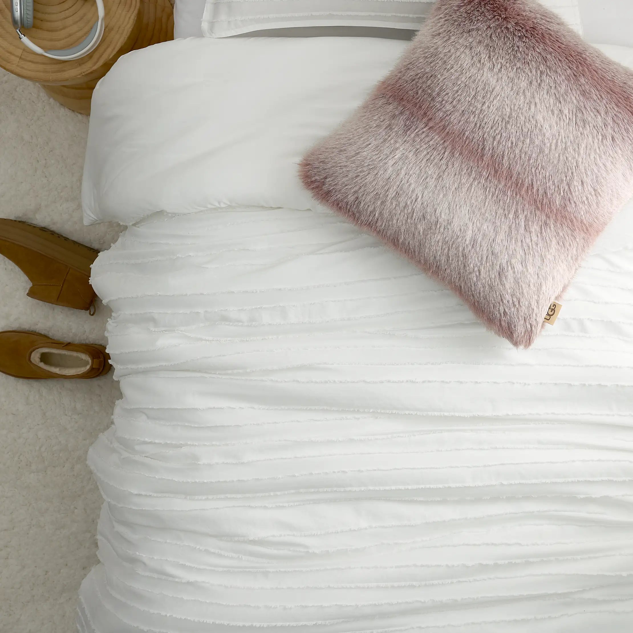 Home Devon Comforter Set Twin/TXL - BRIGHT WHITE TEXTURE STRIPE